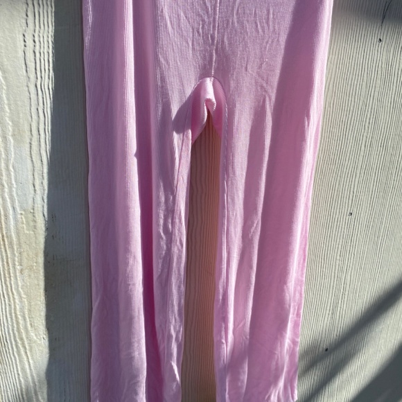 Skims lounge pant lace trim pink ribbed size small - Picture 2 of 12